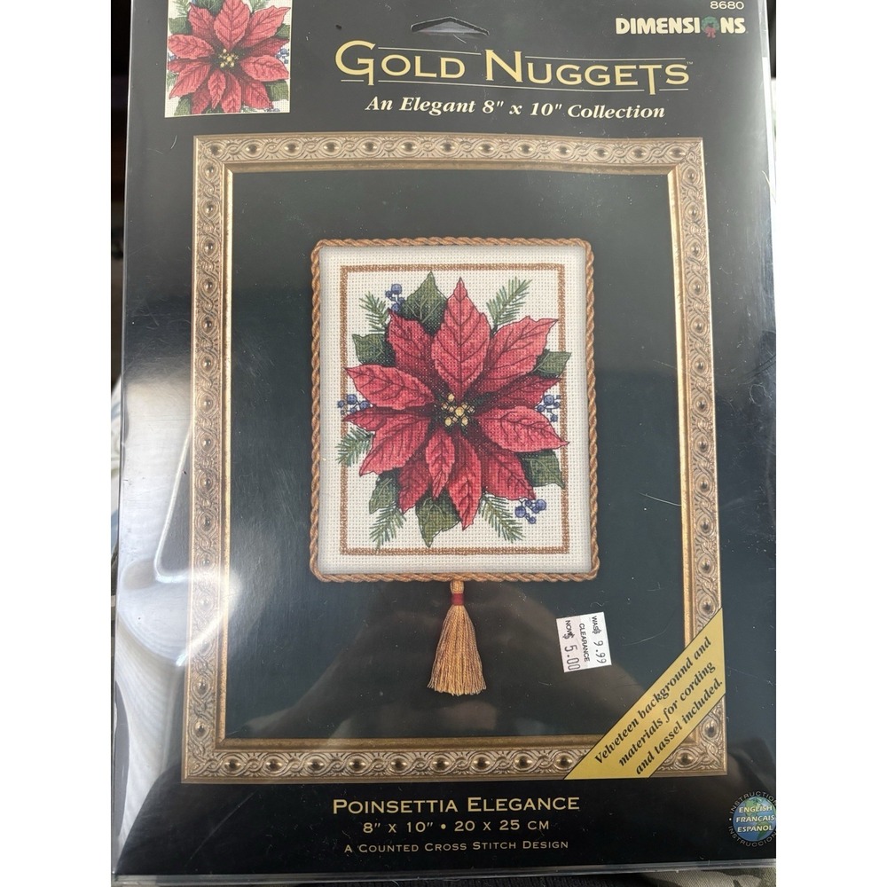 Dimensions Gold Nuggets Cross Stitch Kit "Poinsettia Elegance "#8680